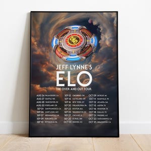 Electric Light Orchestra Concert Tour Poster, ELO Band Wall Art, Retro Rock Band Wall Art, Classic 70s Music Wall Decor, Retro Concert