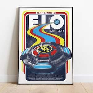 Electric Light Orchestra Concert Tour Poster, ELO Band Wall Art, Retro Rock Band Wall Art, Classic 70s Music Wall Decor, Retro Concert