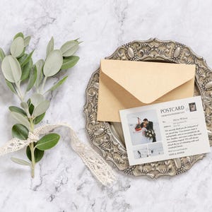 Digitale Hochzeit Danke Postkarte | Bearbeitbare Fotokarte 10x15 | Moderne Dankeskarte zum Ausdrucken|Sofortiger Download