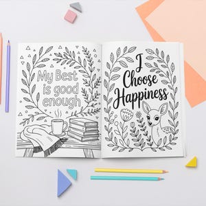 Affirmation Coloring Book | Self-Care Mental Health Art (PDF)