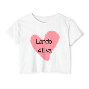 Haut court Lando Norris - Joli t-shirt graphique « Lando 4 Eva » pour les jours de course, le bord de la piste, les fêtes et les cadeaux