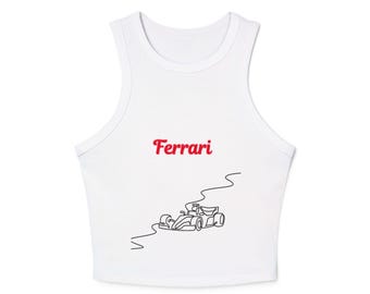 Koszulka bez rękawów Ferrari Racer: mikro prążkowana w stylu Formuły 1