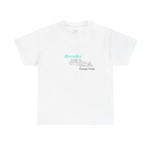 MERCEDES Formula 1 Girls, T-shirt da donna, comoda e alla moda, regalo per gli appassionati di corse, top da donna con grafica di Formula 1, maglietta per il giorno della gara