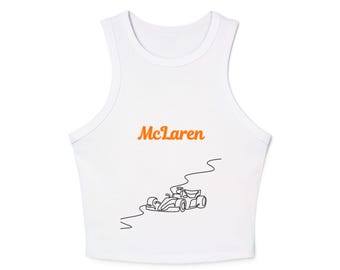 McLaren Racer Tank Top: Koszulka wyścigowa F1 z mikro prążkami