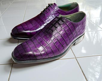 open lace back dress Mens Sophisticated Purple Perforated Dress Shoes Antonio Cerrelli 6873 8.5
