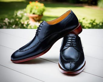Zapatos Derby de charol negro - Zapatos Oxford de vestir formales para hombre