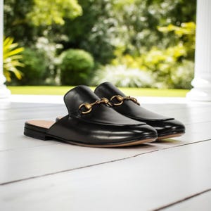 Slippers Gucci First Copy Shoes WMNS) Gucci Leather Slipper 'Black