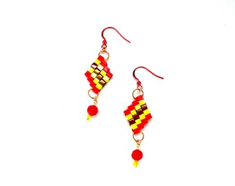 Chiefs Kingdom Earrings - Handmade Beaded Earrings Inspired by Kansas City