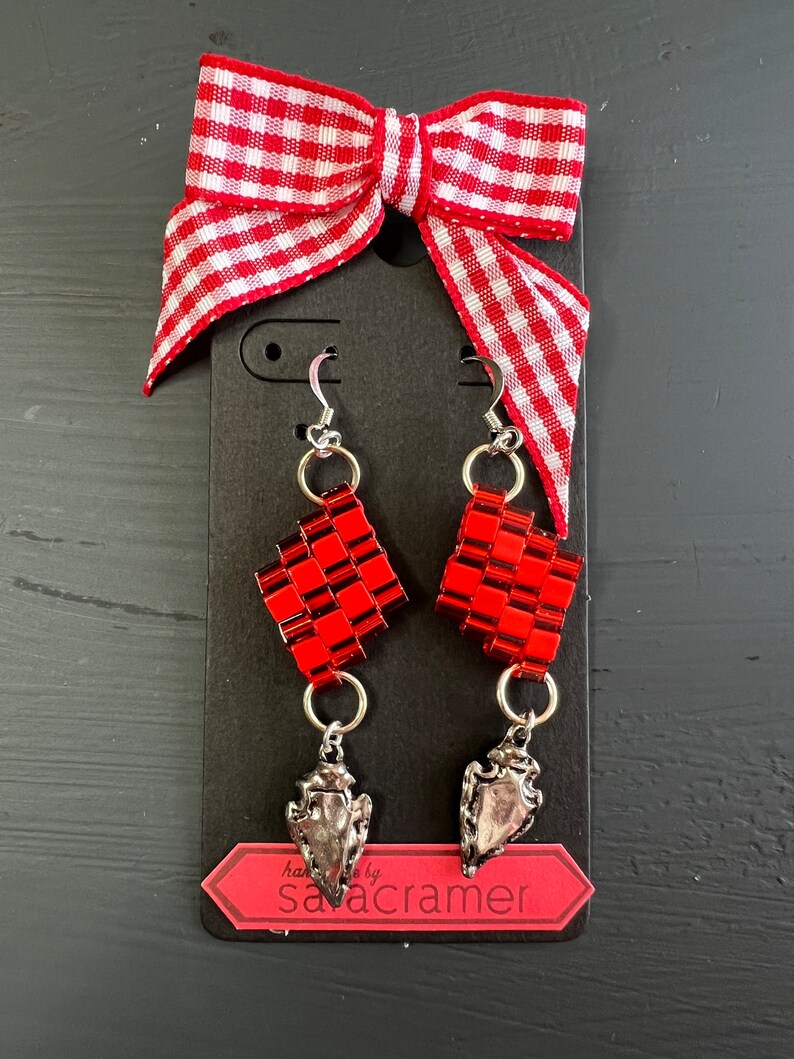 Chiefs Kingdom Earrings Handmade Beaded Earrings Inspired by Kansas City image 4