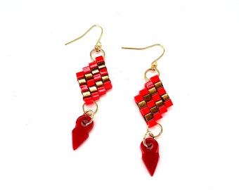 Chiefs Kingdom Earrings - Handmade Beaded Earrings Inspired by Kansas City