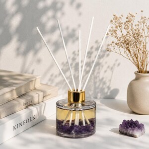 Amythyst - Crystal Reed Diffuser | Home Fragrance with Natural Crystal Chips