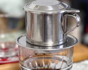 Vietnamese Coffee Dripper,  Silver Aluminum Phin Filter, Vietnamese Coffee Filter, 24oz coffee phin
