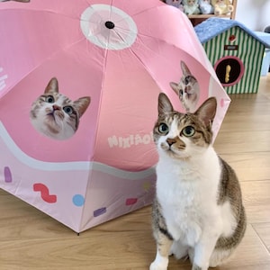 Custom Pet Icon Umbrella, Cute Cat Umbrella, DIY Your Umbrella with Cats