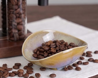 Ceramic Bean Dosage Cup, Coffee Bean Rosing Bowl, Ceramic Coffee Bean Tray