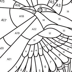 Mönster för skatafågelmålning, digital nedladdning PDF JPG, mall för gör-det-själv-fönsterglas bild 3