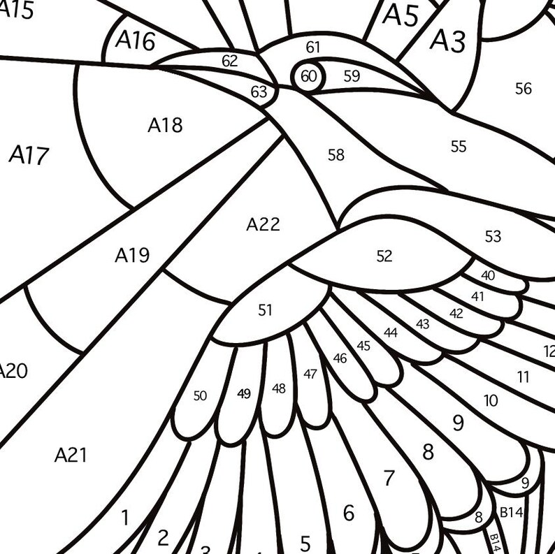 Mönster för skatafågelmålning, digital nedladdning PDF JPG, mall för gör-det-själv-fönsterglas bild 3