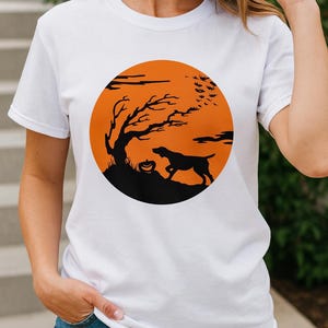 GSP Halloween Shirt German Shorthaired Pointer Dog Graphic Tee Funny Gift for Mom Dad Pet Lovers