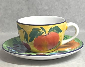 Herend Village Pottery FANCY FRUIT Handpainted Hungary Cups and