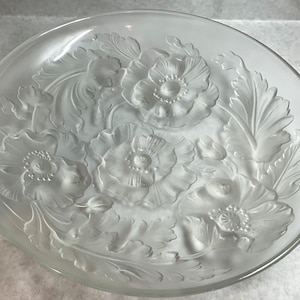 Verly’s Anemone glass bowl signed, 1920’s French art glass, heavy - just over five pounds!