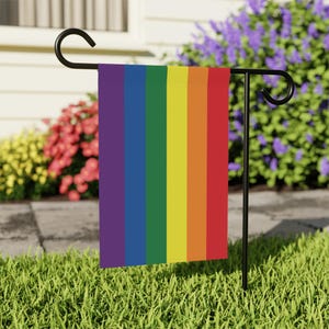 Rainbow Pride Garden Flag | Double-Sided LGBTQ+ Yard Banner | Outdoor Pride Decor | Vertical Rainbow Flag | Gay Pride Lawn Sign