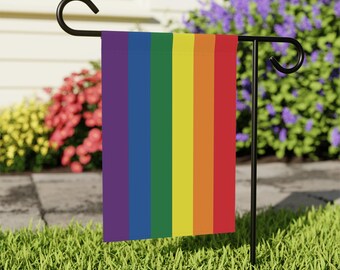 Rainbow Pride Garden Flag | Double-Sided LGBTQ+ Yard Banner | Outdoor Pride Decor | Vertical Rainbow Flag | Gay Pride Lawn Sign