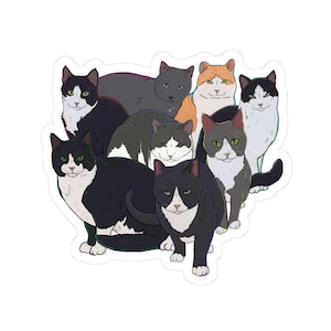 Streunende Katzen-Rettungs-Aufkleber | Alle Gewinne helfen, füttern und kastrieren Stray Cats | Tierliebe | Handgezeichnet | Katzenliebhaber Geschenk | Kiss Cut Aufkleber