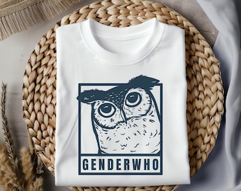 Nonbinary Pride Shirt Genderwho Owl Shirt Genderqueer Pride Shirt Enby Gift Idea Enby Pun Shirt Gender Identity Shirt Funny Owl Shirt