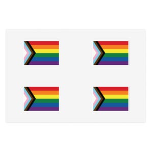 Progressive Pride Flag Vinyl Sticker Sheet, LGBTQ+ Waterproof Stickers, Trans Gay Lesbian Bisexual Pride, Pride Month, Queer Stickers