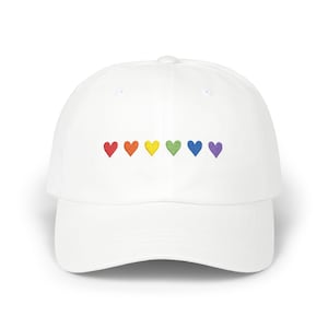 Rainbow Embroidered Dad Cap, Rainbow Dad Hat, Pride Flag Heart, Colorful Dad Hat for LGBTQ Supporters, Gay Dad Cap, LGBT Dad Hat