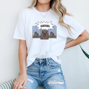Awawa Hyrax Shirt Weird Shirt Rock Hyrax Tee Funny Animal Shirt Hyrax Scream Meme Awawa Hyrax Animal Gift Brainrot T-shirt Silly Tee