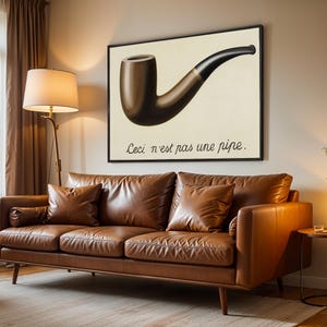 René Magritte The Treachery of Images Canvas Wall Art, René Magritte Pipe Print, Surrealist Painting, Framed Art Print, Gift, Home Decor