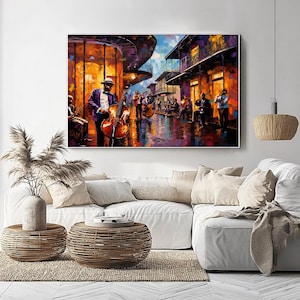 Décoration d'intérieur musicien, grande toile d'art africaine, décoration murale tribale, impression d'art africain encadrée pour salon ou bureau