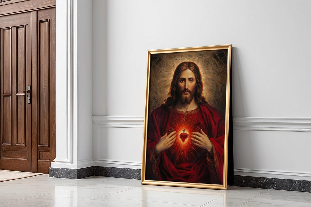 Jesus Christ Portrait Canvas Print, Framed Christian Wall Art ...