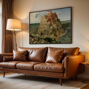 The Tower of Babel Canvas Print, Pieter Bruegel Wall Art, Historical Painting Reproduction, Framed & Ready to Hang, Museum Quality