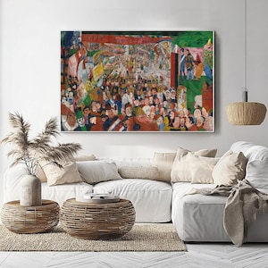 James Ensor Christ&#39;s Entry Into Brussels Canvas Wall Art, Ensor Expressionist Print, Crowd Scene Painting, Framed Art, Home Decor Gift