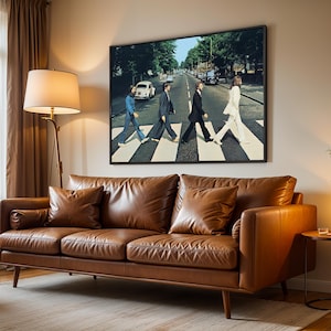 The Beatles Wall Art, Abbey Road Crossing Canvas Print, Iconic Framed Music Poster, Vintage Rock Decor, Ready to Hang Gift for Fans