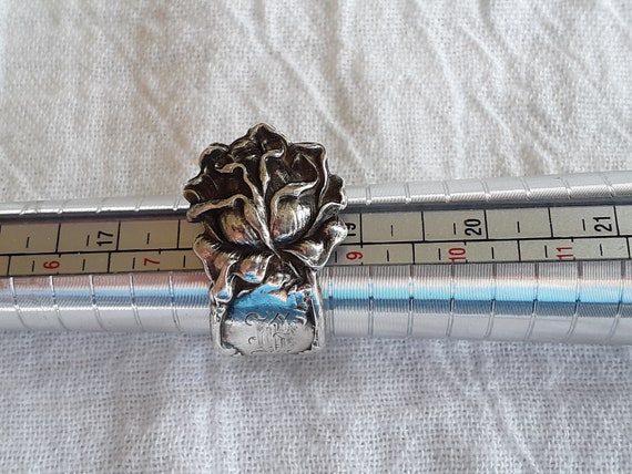 SALE! Antique Silver Spoon Rose Ring – Art Nouvea… - image 9