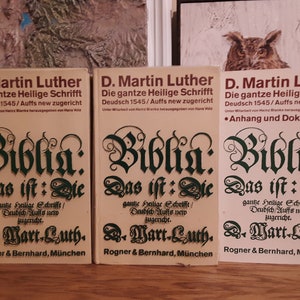 German Classic Rare 3 Volume Die Gantz Heilige Schrifft 1972 Reprint of 1545 Original Martin Luther Bible y D. Martin Luther