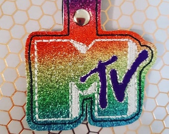 Embroidered Keychain - Music TV