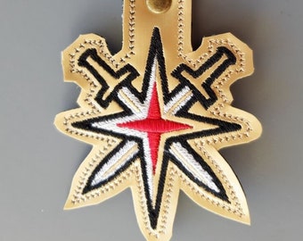 Embroidered Vinyl Keychain - Sword Star