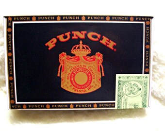 Medium size box Black Red Copper London Club Punch Cigar Box for Crafting