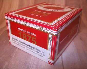 Medium size box Black Red Copper London Club Punch Cigar Box for Crafting