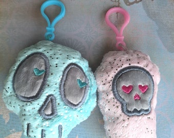 Skull and Coffin - Plush Bag Tag keychains