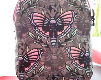 Death Moth Small Backpack style Crossbody Purse