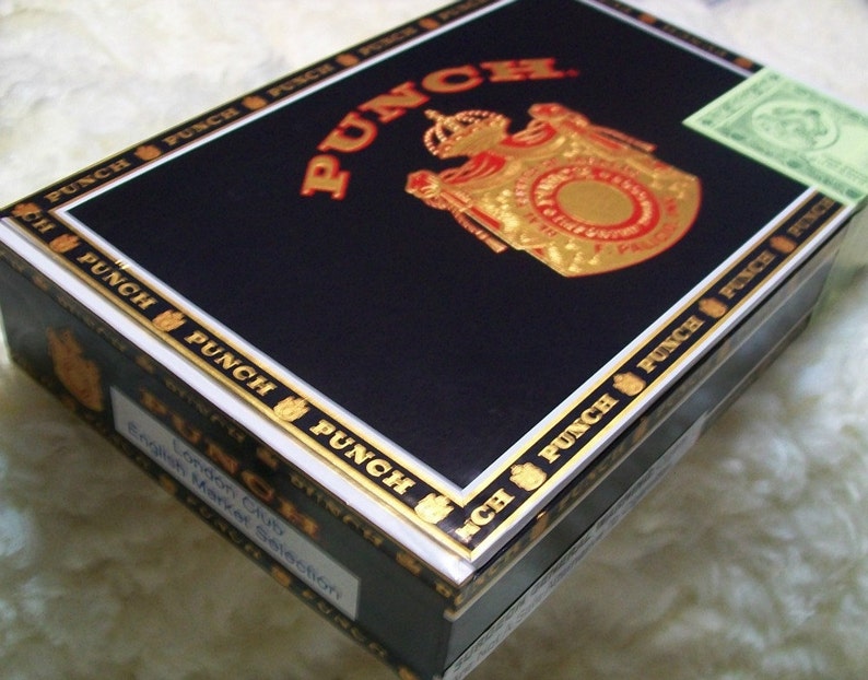 Medium size box Black Red Copper London Club Punch Cigar Box for Crafting