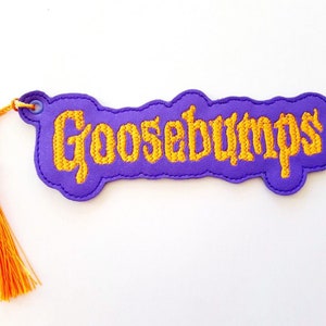 Embroidered Vinyl Bookmark Goosebumps Orange