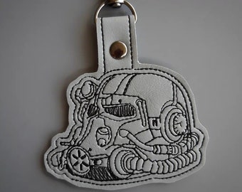 Embroidered Vinyl keychain -  Fallout power armor