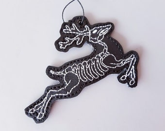 Skeleton Reindeer Christmas Ornament