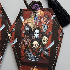 Coffin shaped Vinyl Keychain - Slasher Horror Characters