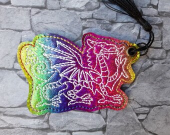 Rainbow Dragon Bookmark with tassel